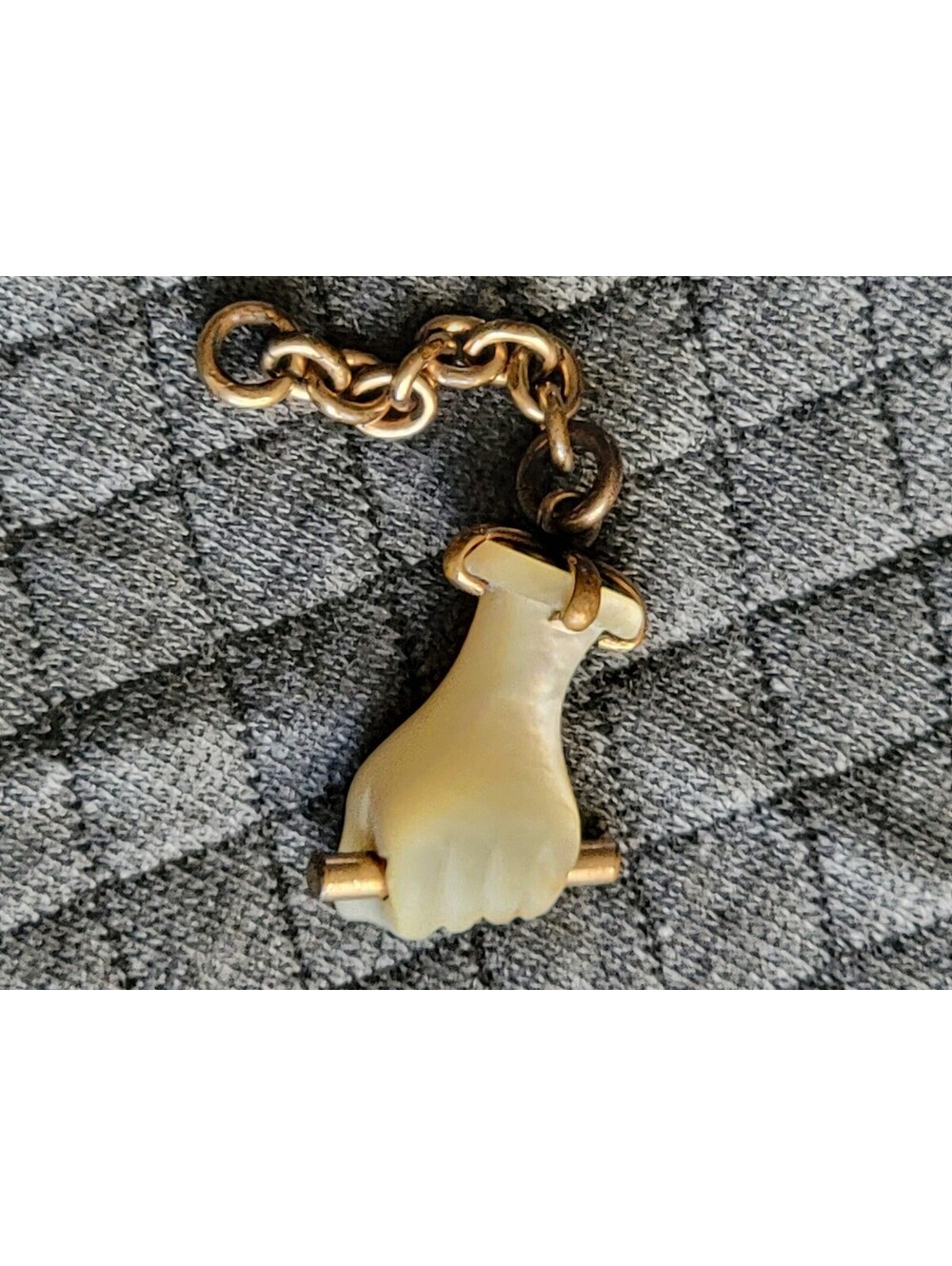 FIGA Figa Sign Mother of Pearl Gemstone Hand Pendant Charm